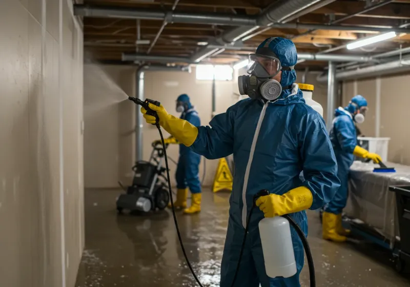 Basement Sanitization and Antimicrobial Treatment process in Cambridge City, IN