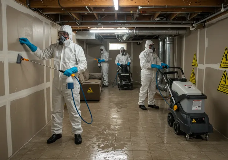 Basement Moisture Removal and Structural Drying process in Cambridge City, IN